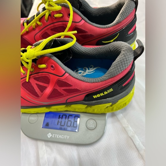 Hoka One One Conquest Red / Yellow Women’s Running Shoe 9.5 - Picture 16 of 16